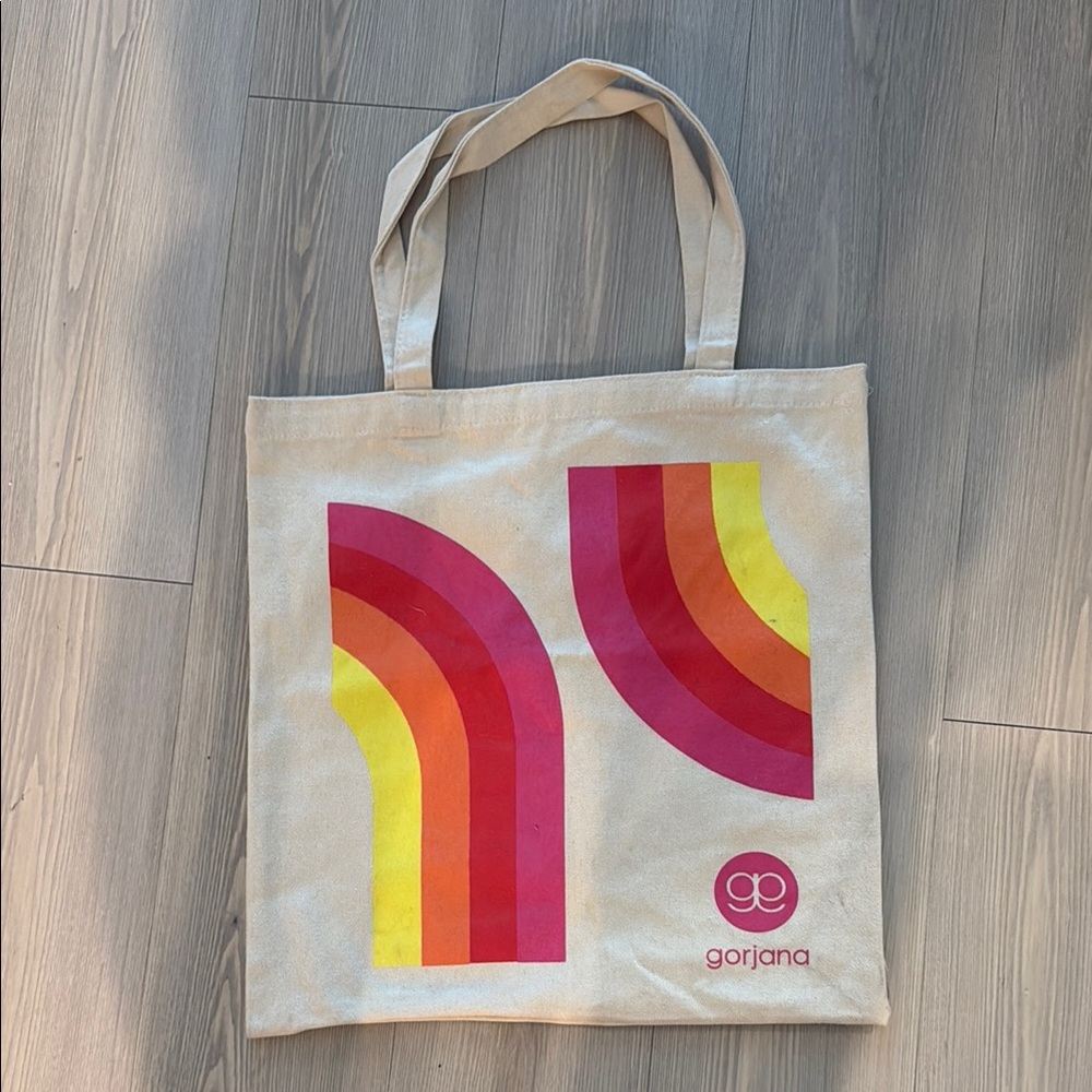 Gorjana Red and Orange Tote Bag Modern Canvas Design